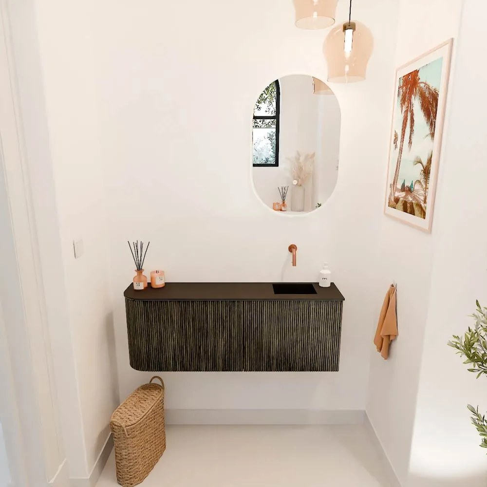 Mondiaz Joya 110cm toiletmeubel ronding links shadow met wastafel faye rechts zonder kraangat urban