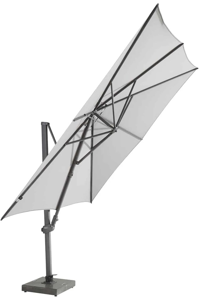 4 Seasons Outdoor Siesta PREMIUM parasol 300 x 300 cm mid grey, antraciet frame Parasol antraciet weerbestendig