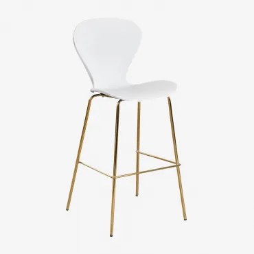 Op Een Hoge Kruk. ↑75 Cm & Goud & Polypropyleen Wit & Polipropileno - Sklum