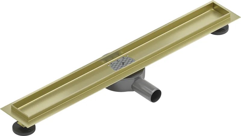 Mexen Flat 360° draaibaar drainsysteem 60 cm, geborsteld goud - 1A40060