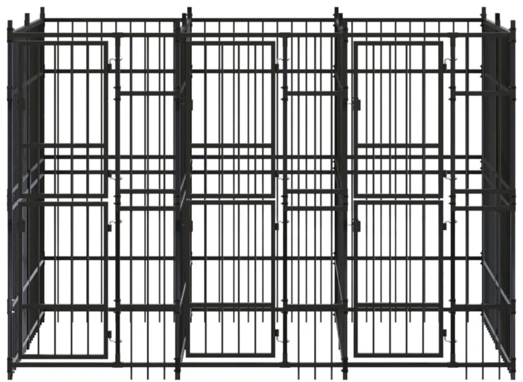 vidaXL Hondenkennel 5,53 m² staal