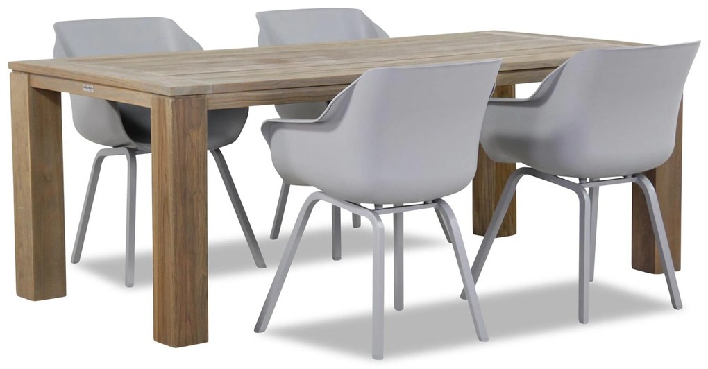 Tuinset 4 personen 200 cm Kunststof Grijs Hartman Sophie