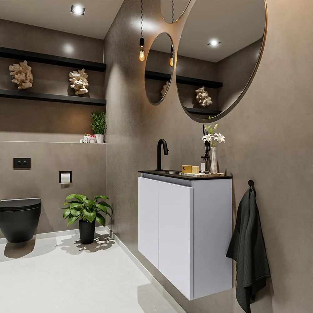 Mondiaz Ture 60cm toiletmeubel cale met wastafel urban links 1 kraangat