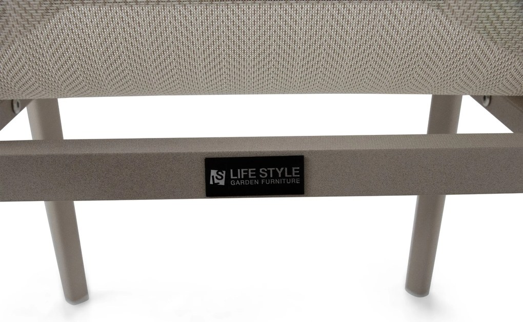 Tuinset Ronde Tuintafel 4 personen 120 cm Aluminium Zand/Beige Lifestyle Garden Furniture Fiora/Rockville