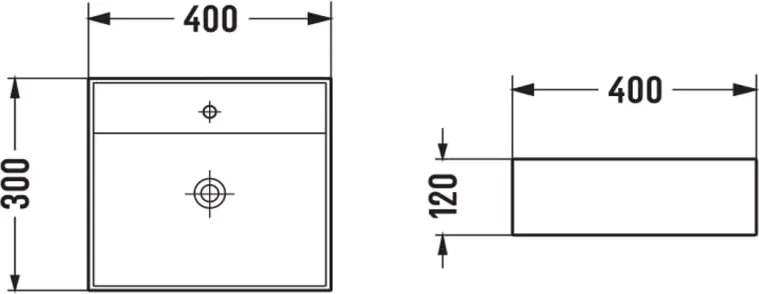 Mexen Mini opbouw wastafel 40 x 30 cm, zwart mat - 21094085