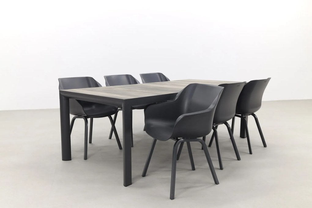 Hartman Sophie Xerix/Kings tuinset antraciet - 220x100 cm. - Keramiek tafelblad