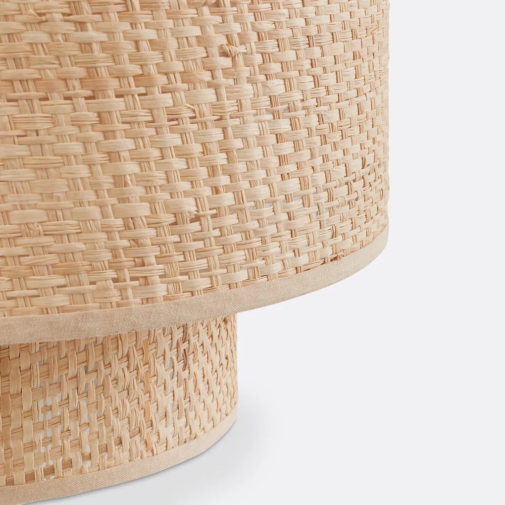 Dubbele wandlamp in raffia, Dolkie