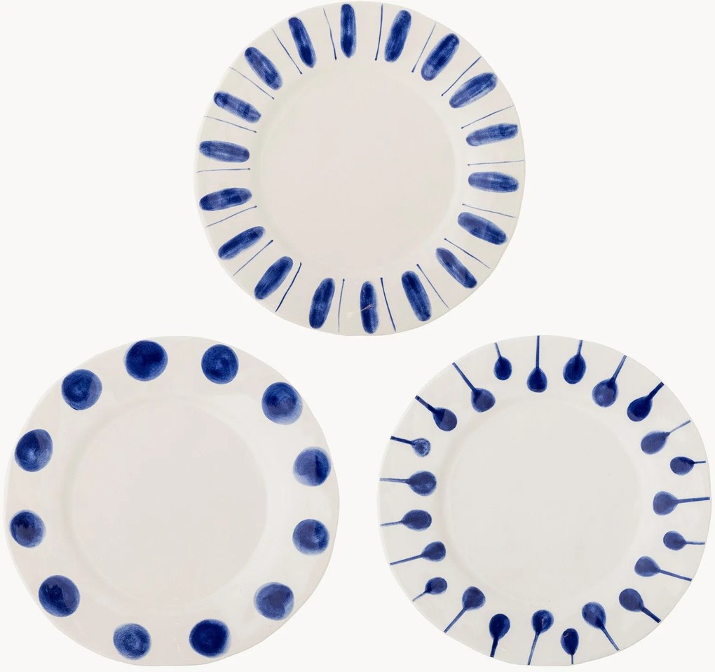 Handbeschilderde dinerborden Linora, 3-delig