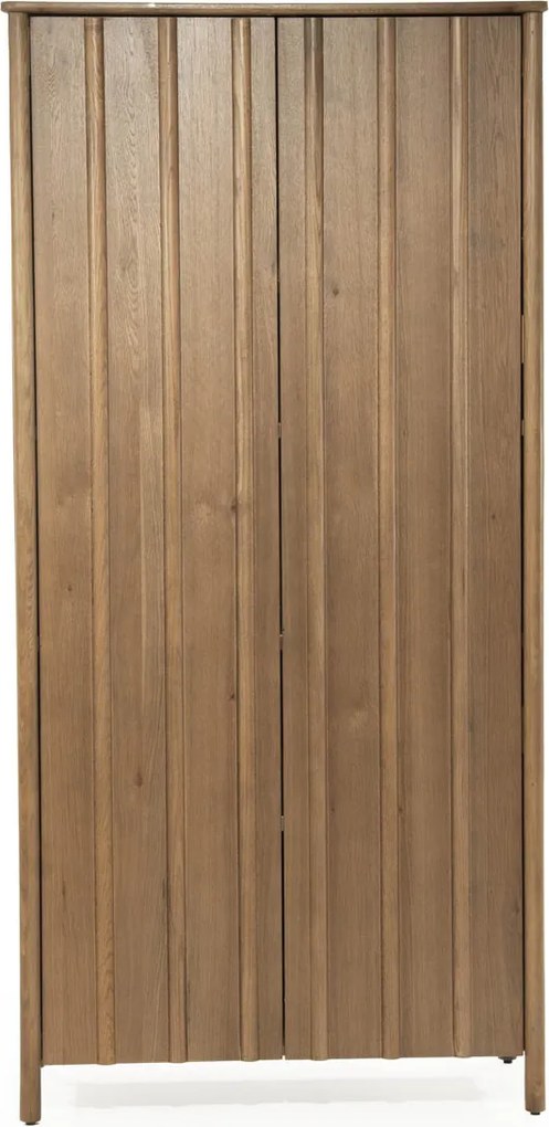 Hoge Wandkast Eikenhout Bruin - 102x47x210cm.