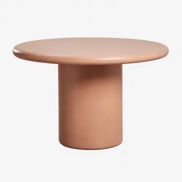 Ronde Eettafel In Cement Namara Terracota & Ø120 Cm - Sklum