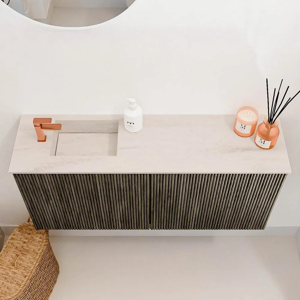 Mondiaz Joya DLux 90cm toiletmeubel shadow met wastafel faye links 1 kraangat meli