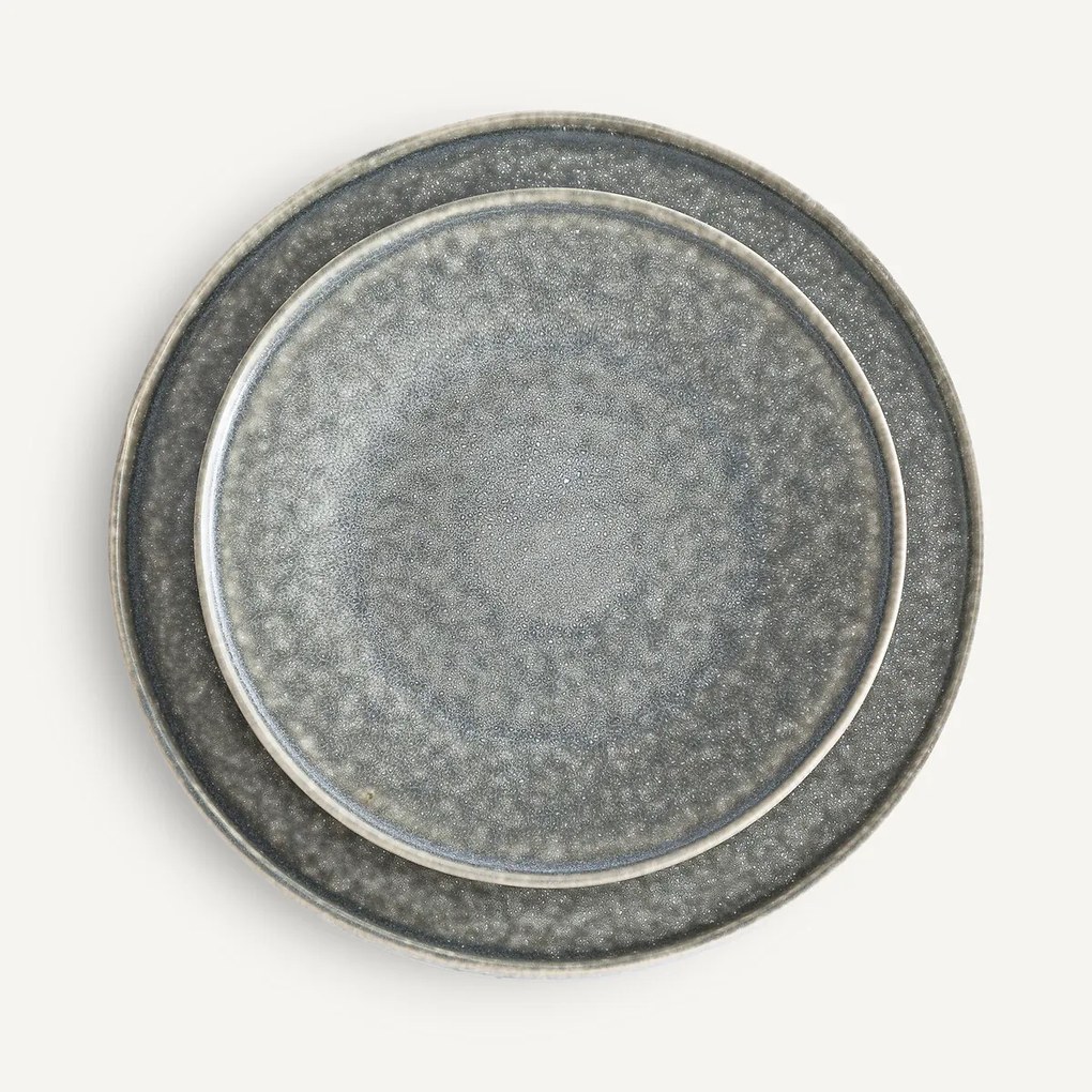 Set van 4 platte borden in aardewerk, Obidos