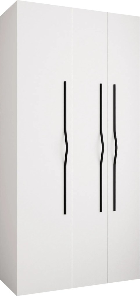 Kledingkast Hartford 563, Zwart, Wit, 246x120x42cm, 114 kg, Kledingkast deuren: Met scharnieren, Aantal planken: 6, Aantal planken: 6
