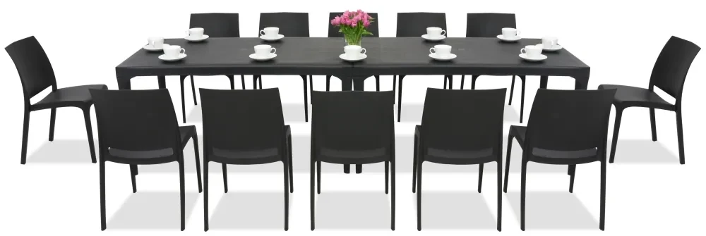 Elegante dining tuinset Oslo/Volga 12 antraciet Bica