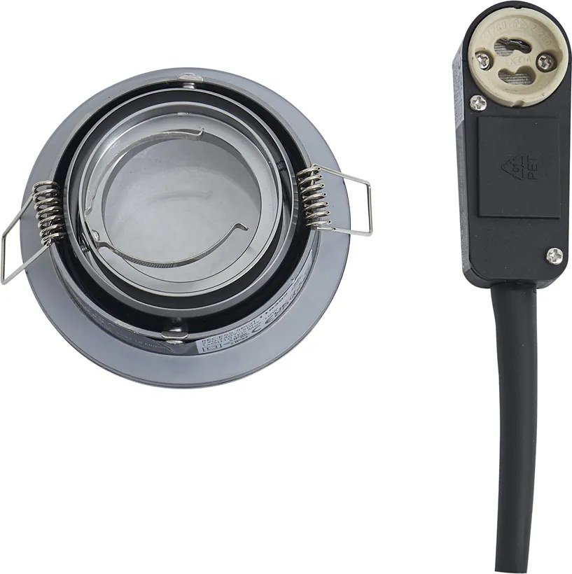 Moderne inbouwspot gunmetal draai- en kantelbaar IP44 - Chuck