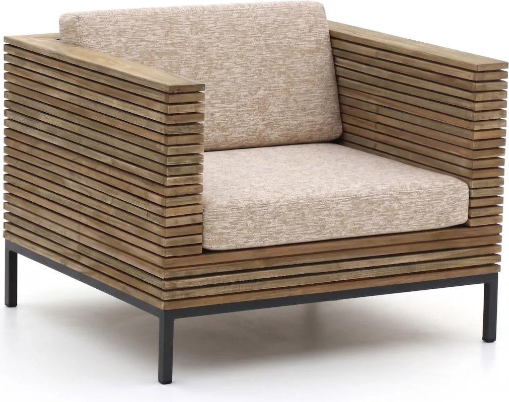 Lounge tuinstoel |   ROUGH-D | Teakhout | Old Teak/Taupe | Kees Smit Tuinmeubelen