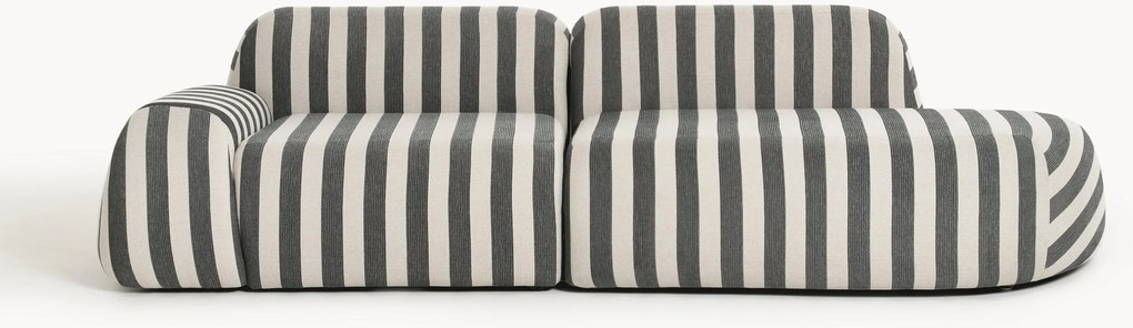 Modulaire gestreepte chaise longue Wolke (3-zits)