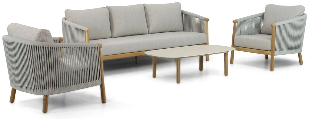 Stoel en Bank Loungeset 5 personen Aluminium/rope Grijs  Lifestyle Garden Furniture Bloom