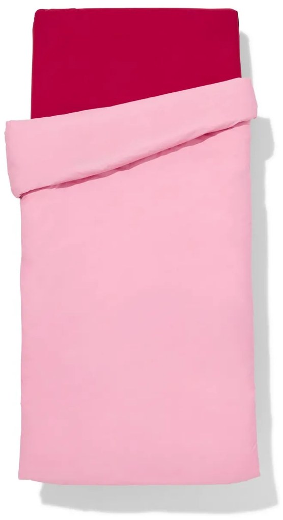 HEMA LINDA. Dekbedovertrek Percal 140x200/220 Ronduit Roze (roze)