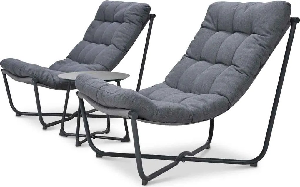 Garden Impressions Zensa loungeset 3-delig - donker grijs