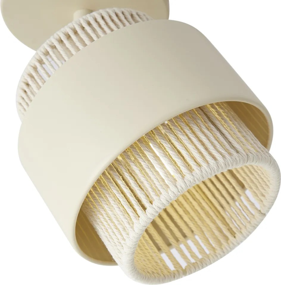 Moderne spot beige met touw draai- en kantelbaar - Kora