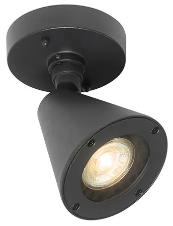 Moderne buiten wandlamp zwart IP44 verstelbaar - Ciara Modern GU10 IP44 Buitenverlichting rond