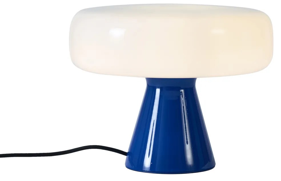Retro tafellamp blauw met wit - Knop