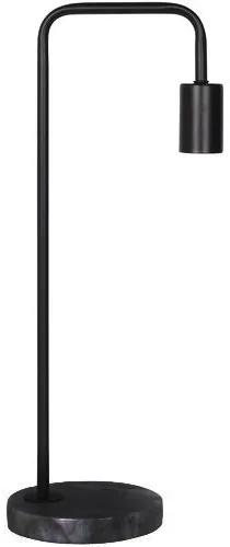 Marmeren Tafellamp, Metaal, E27 Fitting, â15x28cm, Zwart