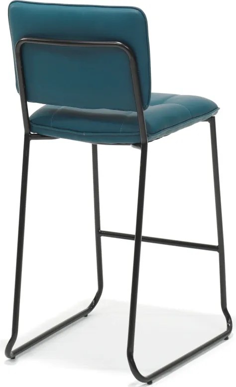 Barkruk Milaan - leer Vintage petrol