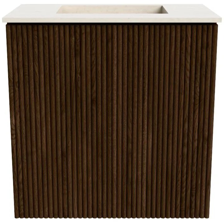 Mondiaz Joya DLux 40cm toiletmeubel walnut met wastafel faye midden zonder kraangat meli
