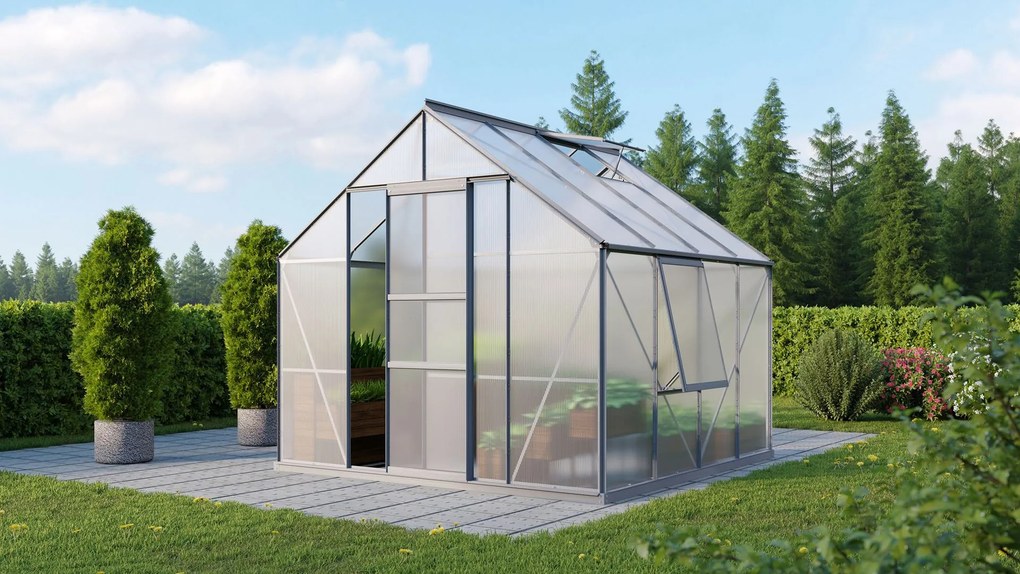 Vitavia Meridian 1 serre - 6,7m² - met 6 mm polycarbonaat - Aluminium