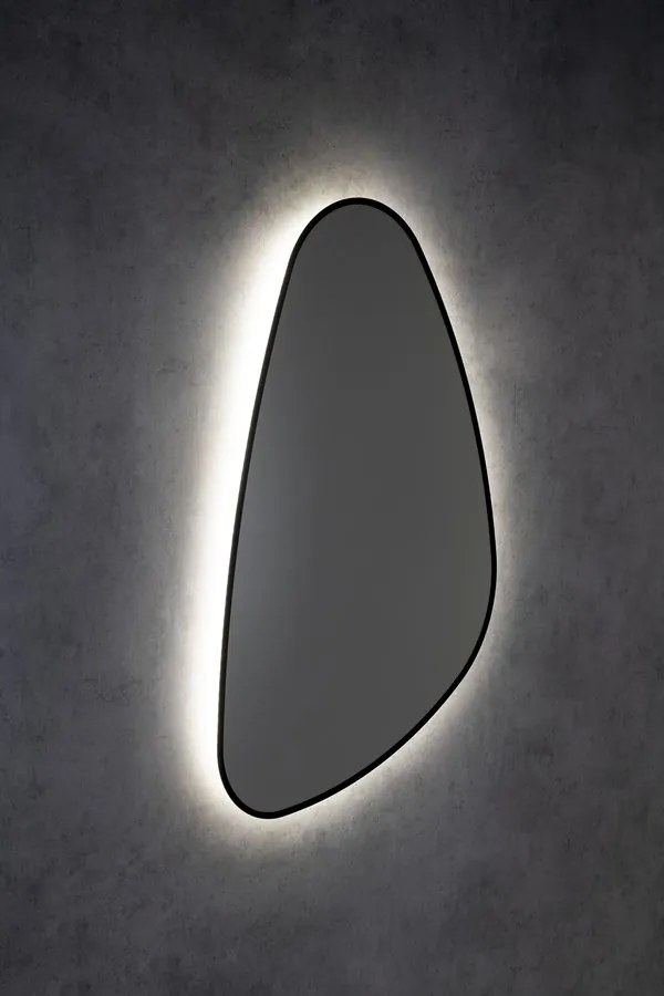 Sapho Elena organische spiegel met verlichting 68x96cm zwart mat