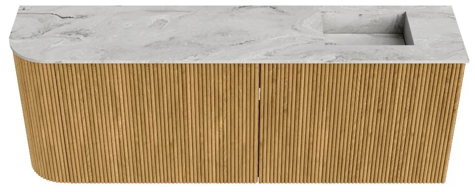 Mondiaz Joya DLux 110cm toiletmeubel ronding links oak met wastafel faye rechts 1 kraangat glace