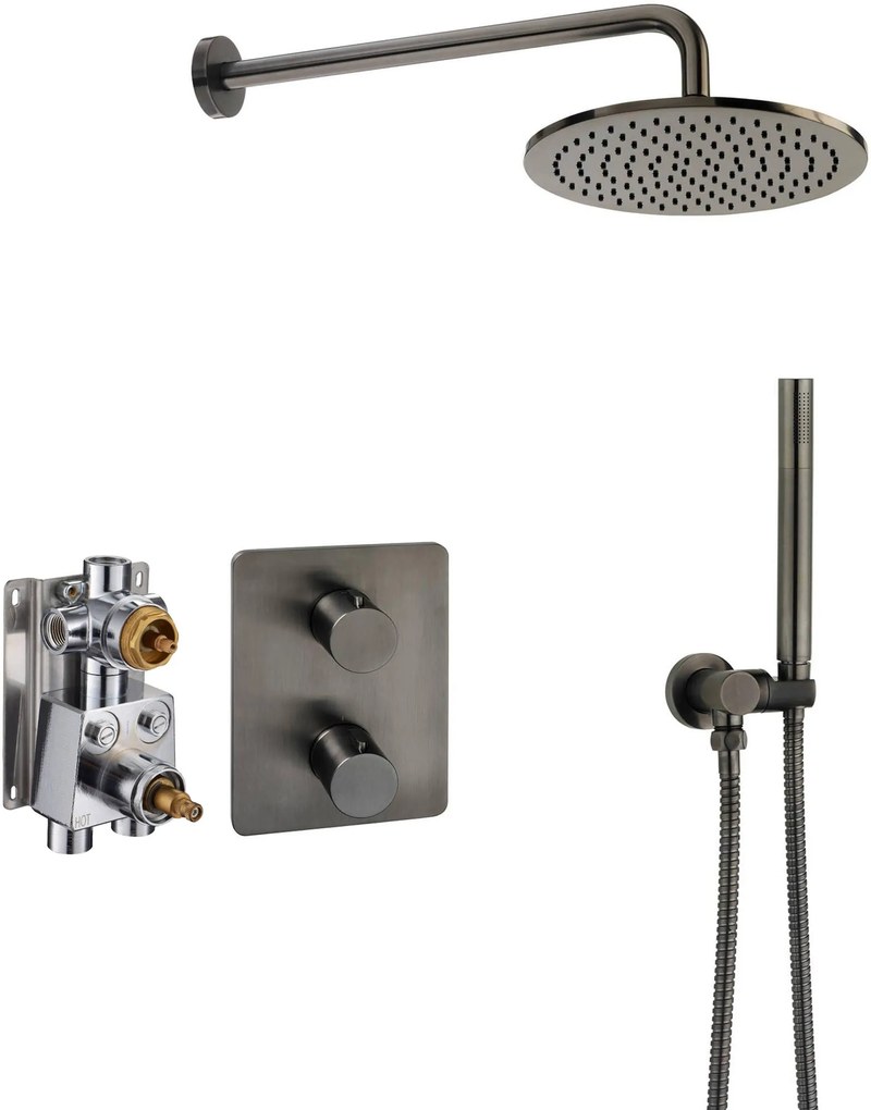 Ben Lavion 250 inbouw regendoucheset Ø25cm geborsteld zwart