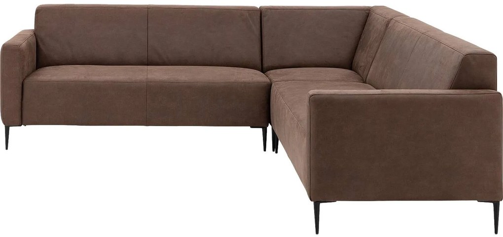 Goossens Key West bruin, micro leer, 2,5-zits, modern design