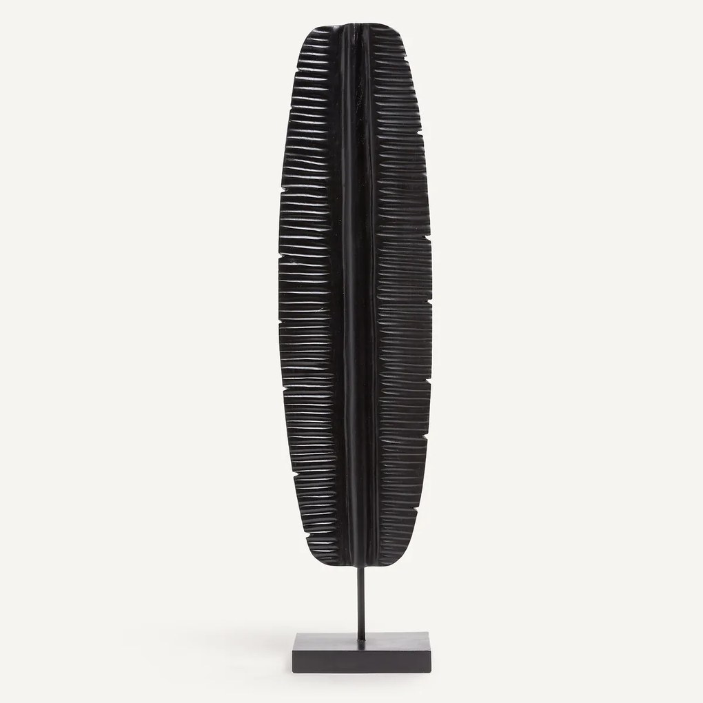 Decoratief element op sokkel, gebrand teakhout, Tawi