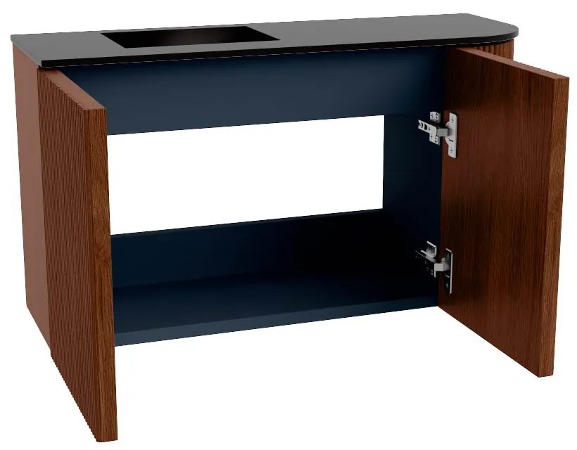 Mondiaz Joya 70cm toiletmeubel ronding rechts ruby met wastafel faye links zonder kraangat urban