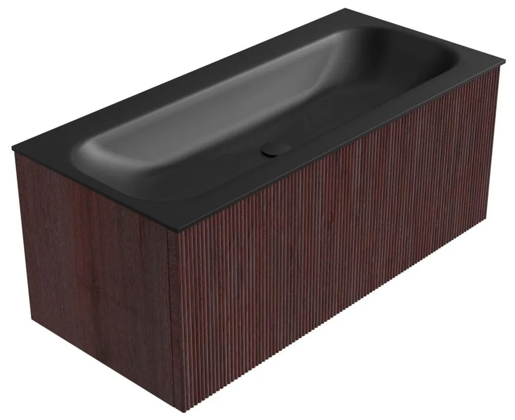 Mondiaz Kurve 100cm badmeubel ruby met 1 lade en wastafel big medium midden zonder kraangat urban
