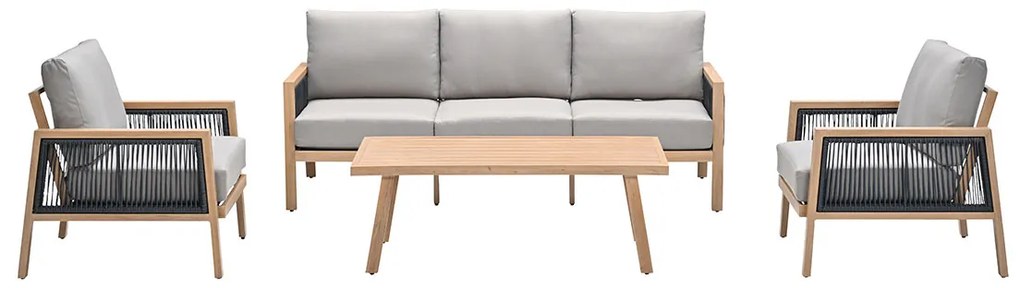 Garden Impressions San Capri loungeset 4-delig - light teak aluminium