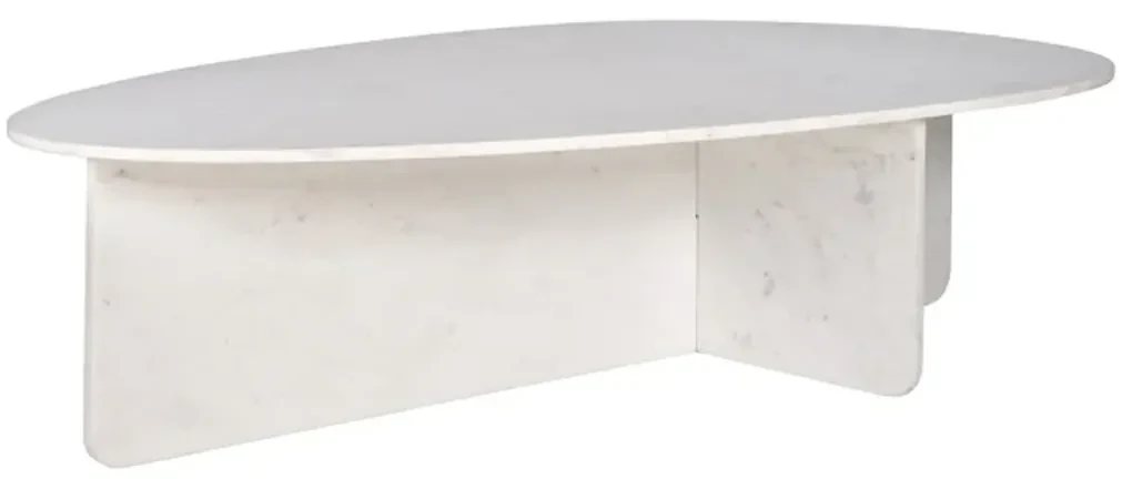 Richmond Interiors Brandon Organische Salontafel Wit Marmer - 170 X 95cm.