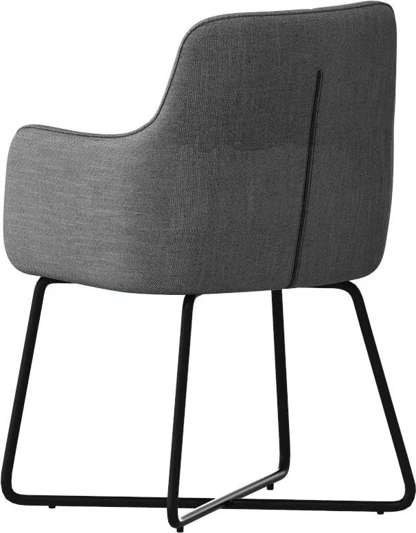 Eetkamerstoel - Arne - stof Bjorn grof geweven donker grijs