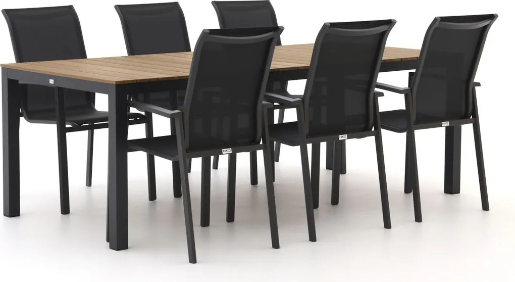 Diningset Bellagio  | 6 personen polywood | Tuinset stapelbaar | 7-delig | Kees Smit Tuinmeubelen