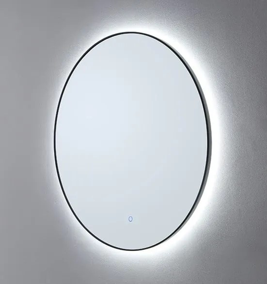 Lambini Designs Rodo ronde spiegel 60cm met spiegelverwarming en indirecte dimbare verlichting zwart mat