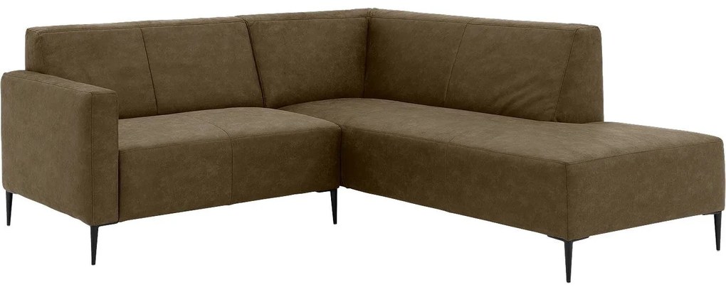 Goossens Key West groen, micro leer, 2-zits, modern design met ligelement rechts