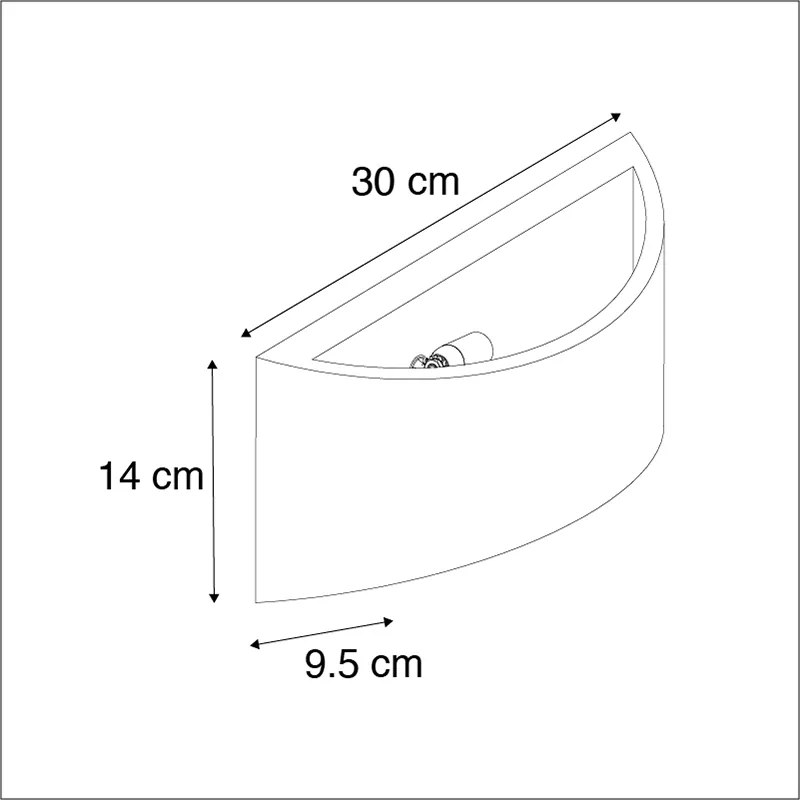 Industriële wandlamp grijs beton - Creil