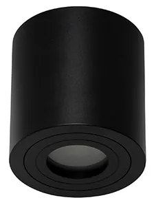 Moderne ronde plafondspot zwart IP44 - Capa