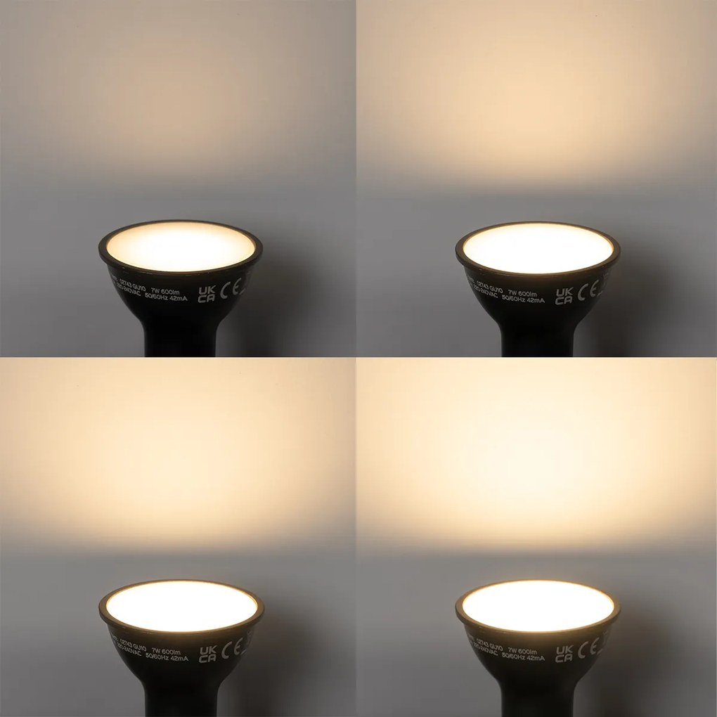 Set van 5 Smart GU10 LED lamp zwart 7W 600 lm 3000K