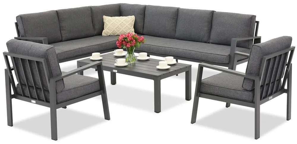 Zakintos Corner 7 antraciet Garden Point aluminium kit