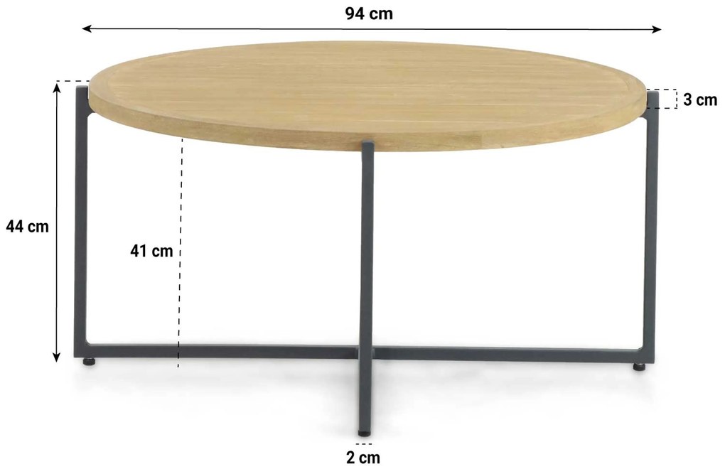 Stoel en Bank Loungeset 5 personen Aluminium/Teak Grijs Apple Bee Condor