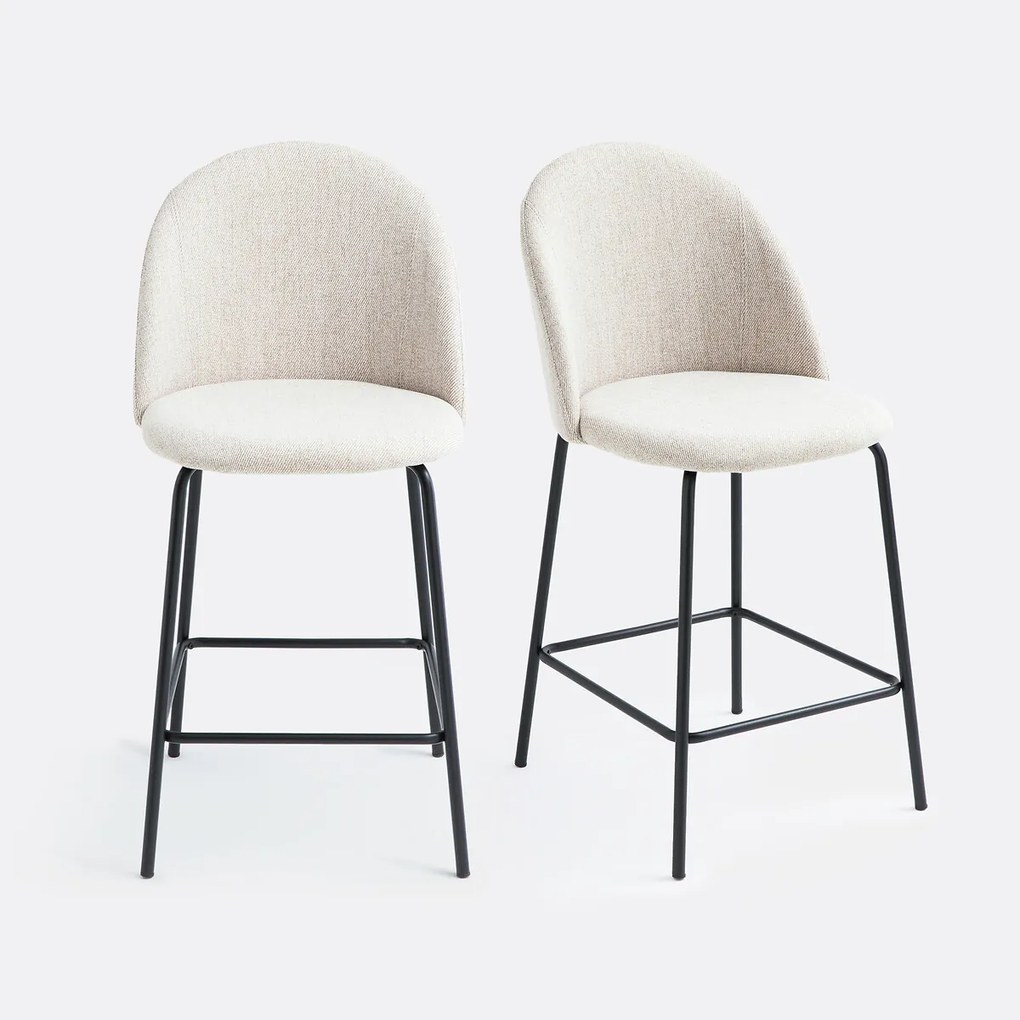 Set van 2 barstoelen in chiné, Nordie